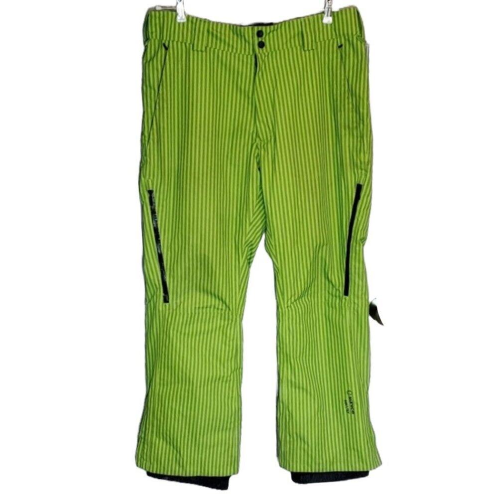Sunice Vector Goretex Lime Green Stripe Thermolite Insulated Ski Snow Pants
